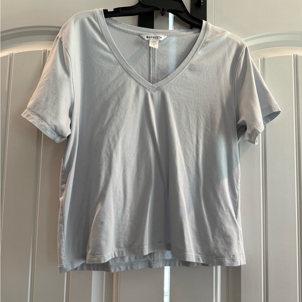 Athleta cotton vneck tee in ice blue
